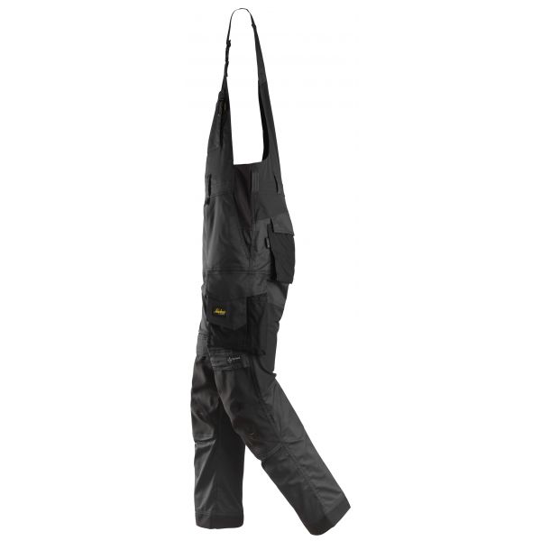 6051 Pantalones elástcos con peto y tirantes AllroundWork negro talla 146