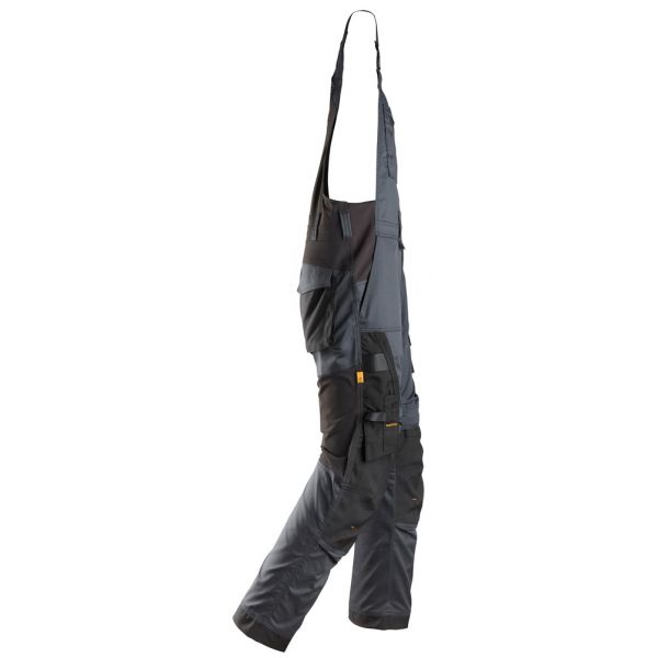 6051 Pantalones elástcos con peto y tirantes AllroundWork gris acero-negro talla 56