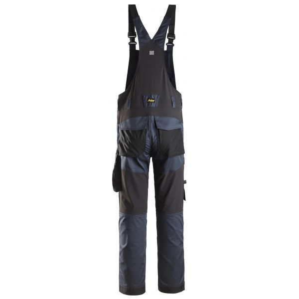 6051 Pantalones elástcos con peto y tirantes AllroundWork azul marino-negro talla 54