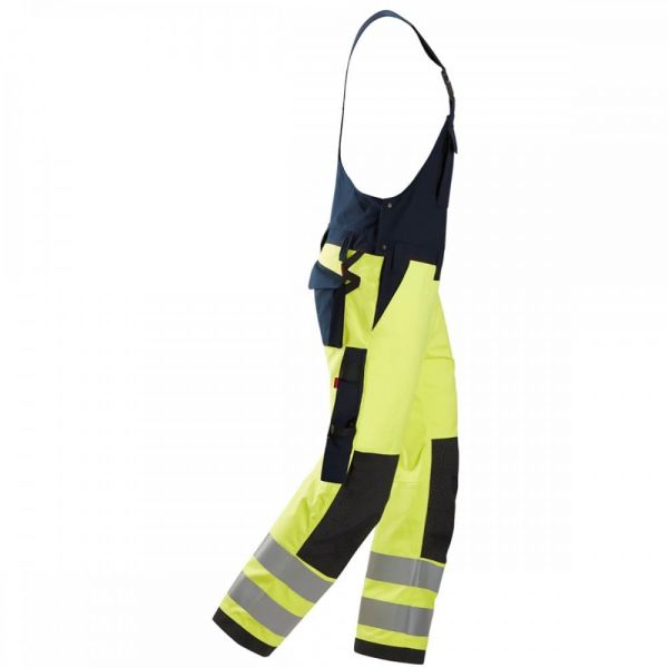 6060 Pantalones con peto y tirantes de alta visibilidad clase 2 ProtecWork amarillo-azul marino tall