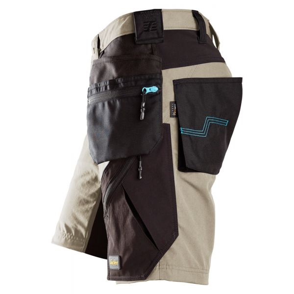 6110 Pantalones cortos de trabajo con bolsillos flotantes LiteWork 37.5® beige-negro talla 52