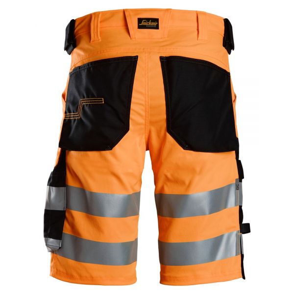 6136 Pantalones cortos de trabajo elásticos de alta visibilidad clase 1 naranja-negro talla 50
