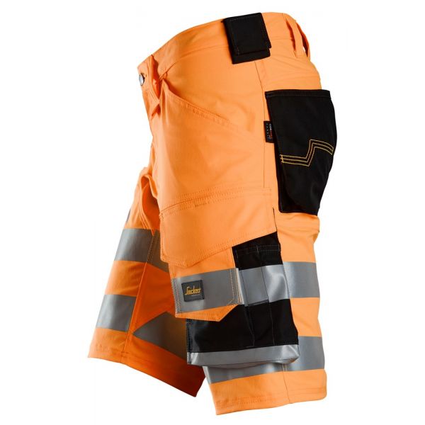 6136 Pantalones cortos de trabajo elásticos de alta visibilidad clase 1 naranja-negro talla 52