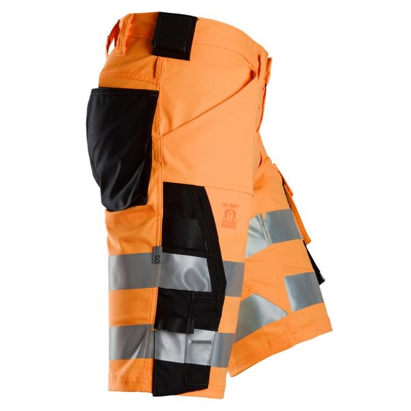6136 Pantalones cortos de trabajo elásticos de alta visibilidad clase 1 naranja-negro talla 46