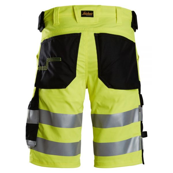 6136 Pantalones cortos de trabajo elásticos de alta visibilidad clase 1 amarillo-negro talla 60