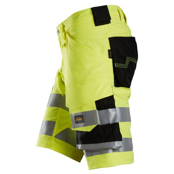 6136 Pantalones cortos de trabajo elásticos de alta visibilidad clase 1 amarillo-negro talla 48