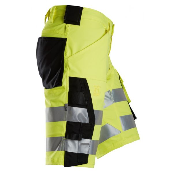 6136 Pantalones cortos de trabajo elásticos de alta visibilidad clase 1 amarillo-negro talla 56