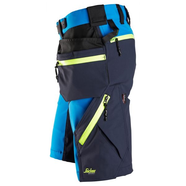 6140 Pantalones cortos de trabajo elásticos Softshell con bolsillos flotantes FlexiWork azul-azul ma