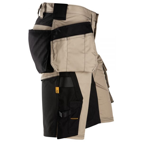 6141 Pantalones cortos de trabajo elásticos con bolsillos flotantes AllroundWork beige-negro talla 4