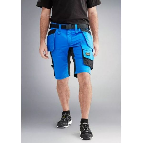 Pantalones cortos elásticos AllroundWork + Bolsillos Flotantes Azul verdadero-Negro talla 54