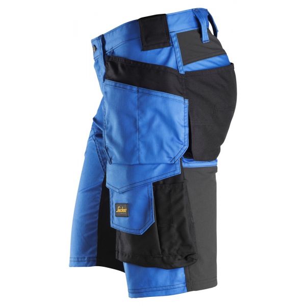Pantalones cortos elásticos AllroundWork + Bolsillos Flotantes Azul verdadero-Negro talla 48