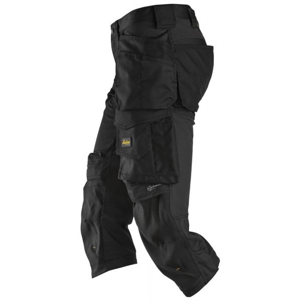 Pantalon pirata elasticos AllroundWork con bolsillos flotantes negro talla 046