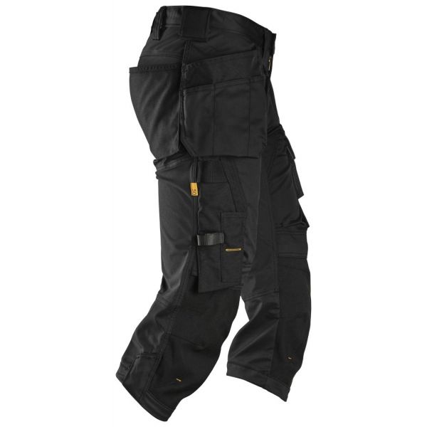 Pantalon pirata elasticos AllroundWork con bolsillos flotantes negro talla 048