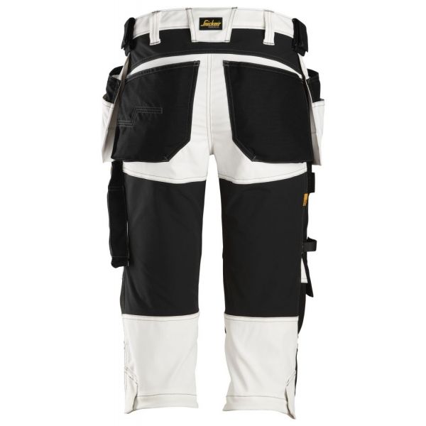 Pantalon pirata elasticos AllroundWork con bolsillos flotantes blanco-negro talla 062