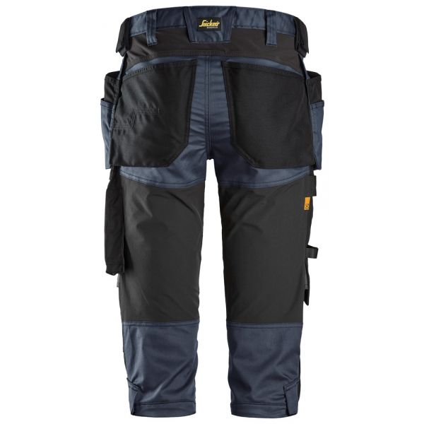 6142 Pantalones pirata de trabajo elasticos con bolsillos flotantes AllroundWork azul marino-negro t