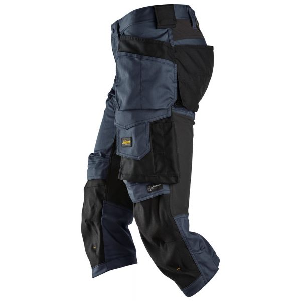6142 Pantalones pirata de trabajo elasticos con bolsillos flotantes AllroundWork azul marino-negro t