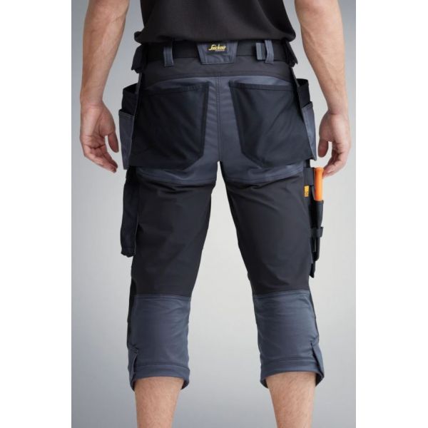 Pantalon pirata elasticos AllroundWork con bolsillos flotantes gris acero-negro talla 060