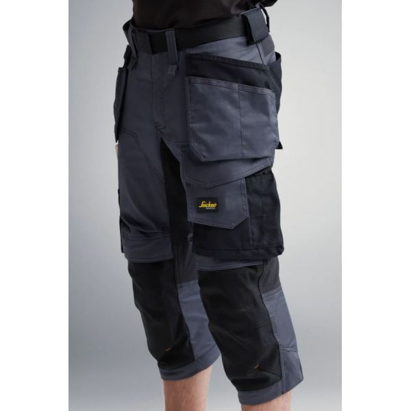 Pantalon pirata elasticos AllroundWork con bolsillos flotantes gris acero-negro talla 060
