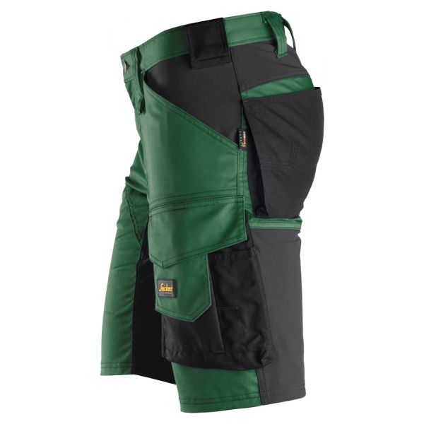 6143 Pantalones cortos de trabajo elásticos AllroundWork verde forestal-negro talla 56
