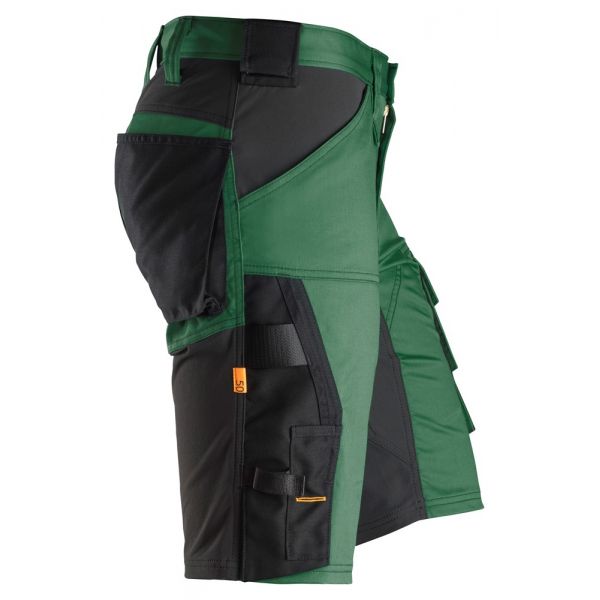 6143 Pantalones cortos de trabajo elásticos AllroundWork verde forestal-negro talla 60