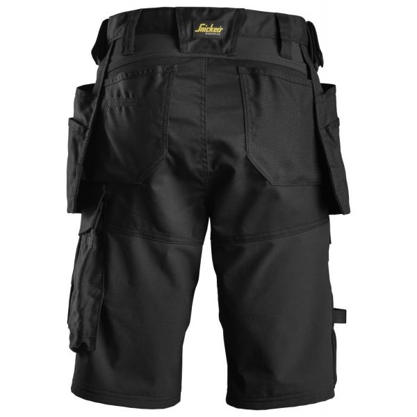 6147 Pantalones cortos de trabajo elásticos para mujer con bolsillos flotantes AllroundWork negro ta