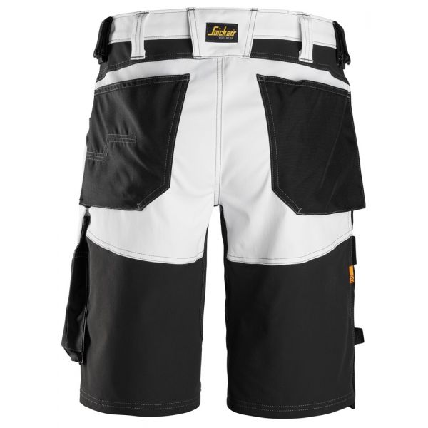 6153 Pantalones cortos de trabajo elásticos de ajuste holgado AllroundWork blanco-negro talla 52