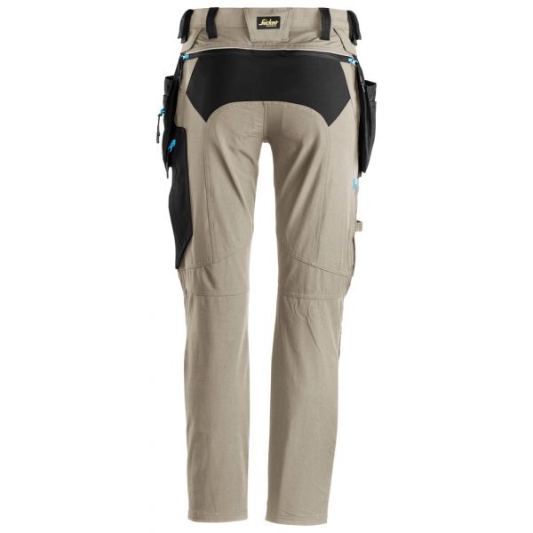 6208 Pantalones largos de trabajo con bolsillos flotantes desmontables LiteWork beige-negro talla 10