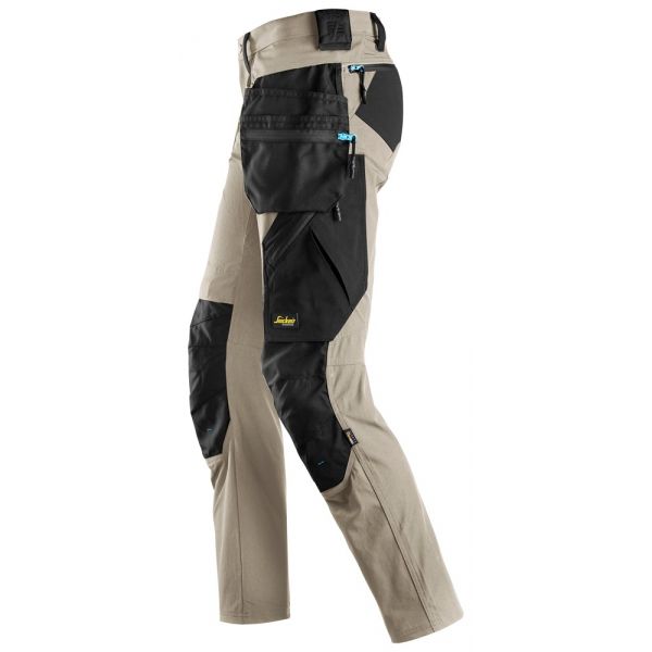 6208 Pantalones largos de trabajo con bolsillos flotantes desmontables LiteWork beige-negro talla 11