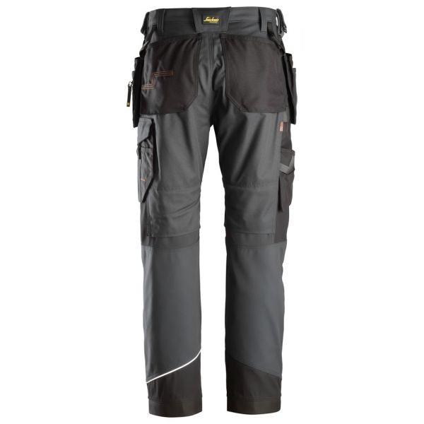 6214 Pantalones largos de trabajo con bolsillos flotantes Canvas+ RuffWork gris acero-negro talla 21