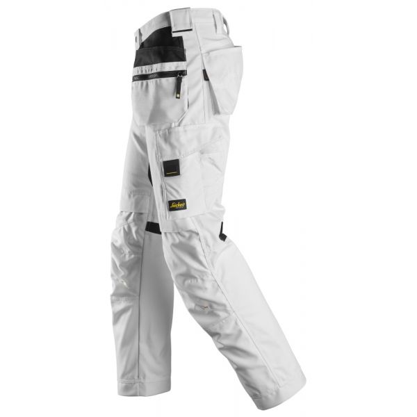6224 Pantalones largos de trabajo elásticos con bolsillos flotantes Canvas+ AllroundWork blanco tall