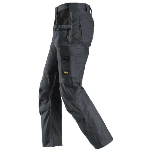 6224 Pantalones largos de trabajo elásticos con bolsillos flotantes Canvas+ AllroundWork gris acero