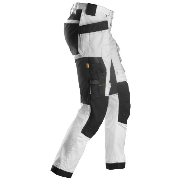 6241 Pantalones largos de trabajo elásticos con bolsillos flotantes AllroundWork blanco-negro talla