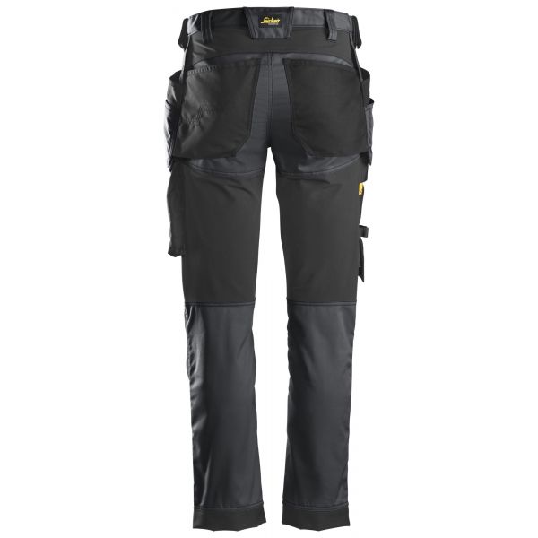 Pantalón elástico AllroundWork con bolsillos flotantes Gris Acero-Negro talla 154