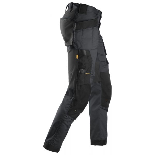Pantalón elástico AllroundWork con bolsillos flotantes Gris Acero-Negro talla 146