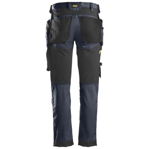 Pantalón elástico AllroundWork con bolsillos flotantes Azul Marino-Negro talla 48