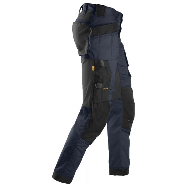 Pantalón elástico AllroundWork con bolsillos flotantes Azul Marino-Negro talla 100
