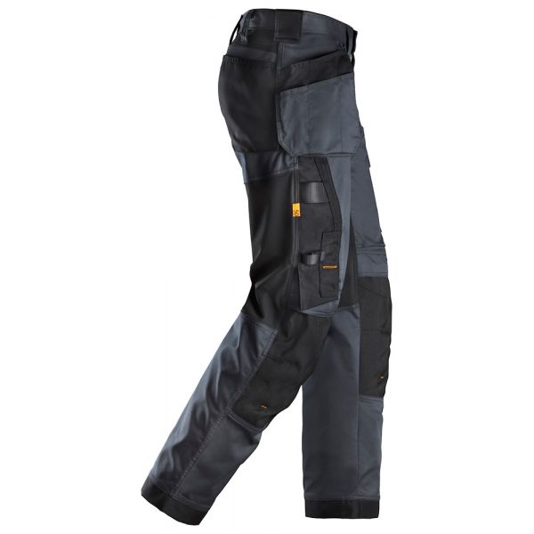 Pantalon elastico ajuste holgado AllroundWork bolsillos flotantes gris acero-negro talla 200