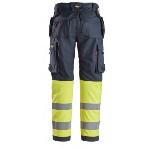 6263 Pantalones largos de trabajo de alta visibilidad clase 1 con bolsillos flotantes ProtecWork azu