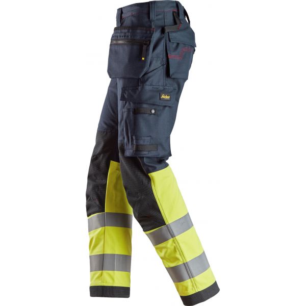 6263 Pantalones largos de trabajo de alta visibilidad clase 1 con bolsillos flotantes ProtecWork azu