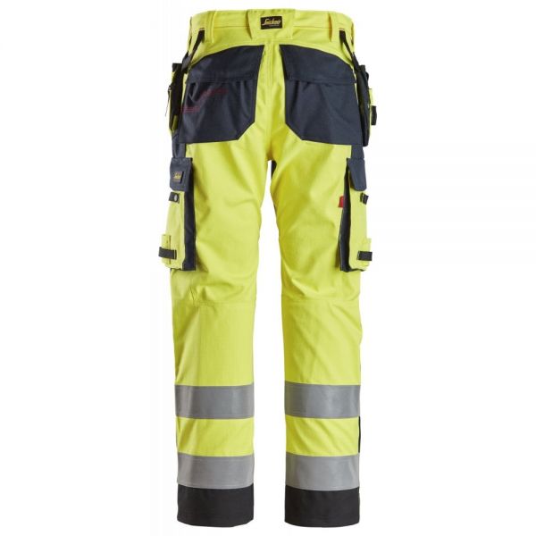 6264 Pantalones largos de trabajo de alta visibilidad clase 2 con bolsillos flotantes y espinilla re