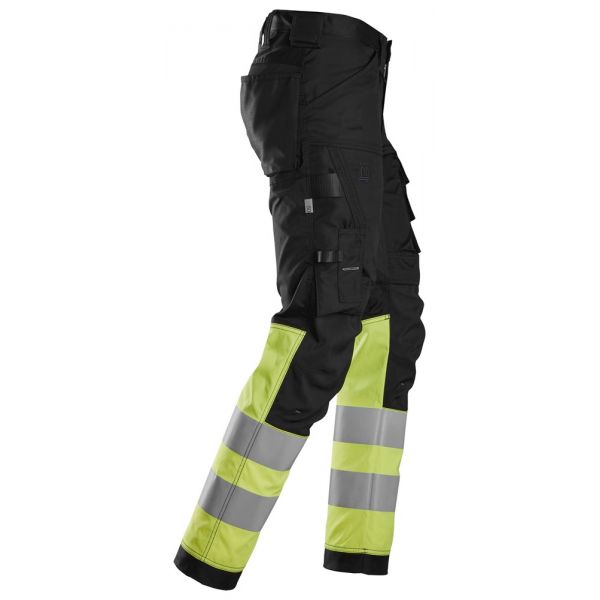 6334 Pantalones largos de trabajo elásticos de alta visibilidad clase 1 negro-amarillo talla 62