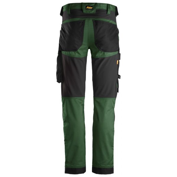 6341 Pantalones largos de trabajo elásticos AllroundWork verde forestal-negro talla 196
