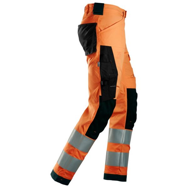 6343 Pantalones largos de trabajo elásticos de alta visibilidad clase 2 naranja-negro talla 60