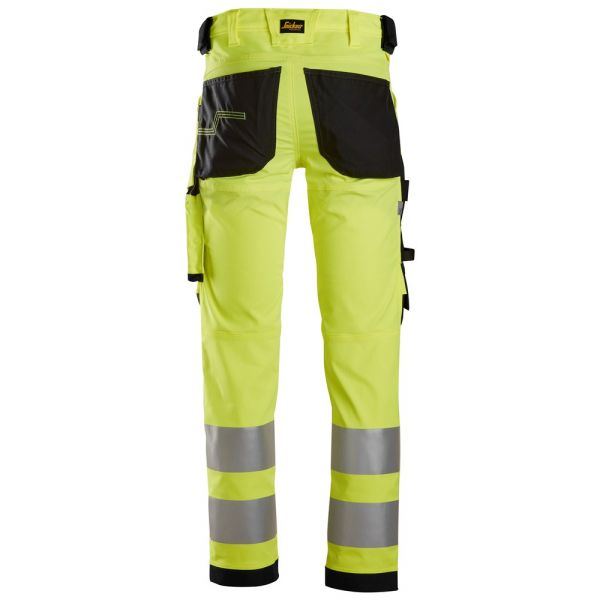 6343 Pantalones largos de trabajo elásticos de alta visibilidad clase 2 amarillo-negro talla 46
