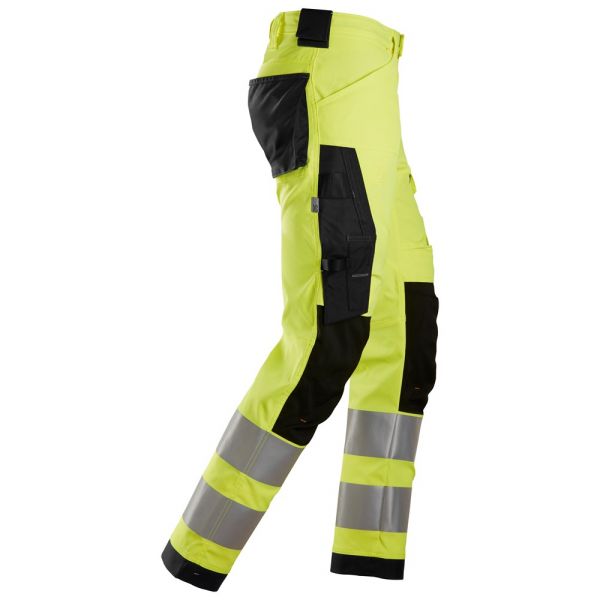 6343 Pantalones largos de trabajo elásticos de alta visibilidad clase 2 amarillo-negro talla 44
