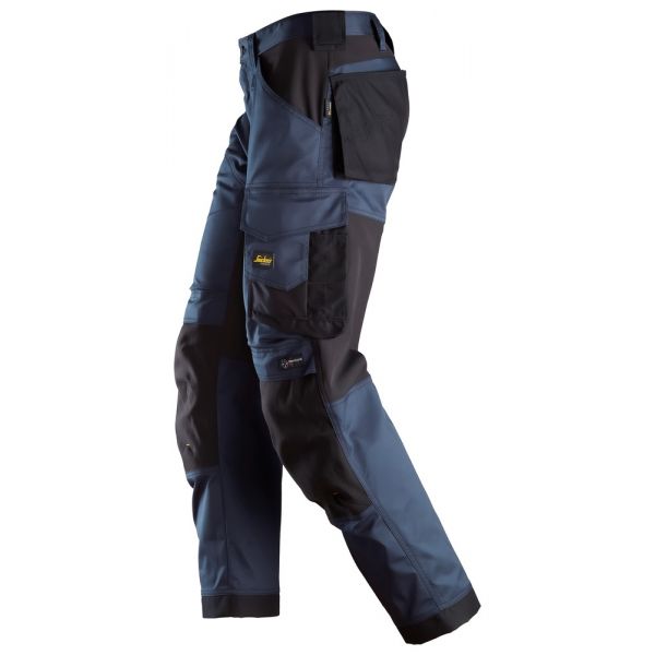 Pantalon elastico ajuste holgado AllroundWork azul marino-negro talla 200