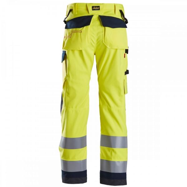 6360 Pantalones largos de trabajo de alta visibilidad clase 2 ProtecWork amarillo-azul marino talla
