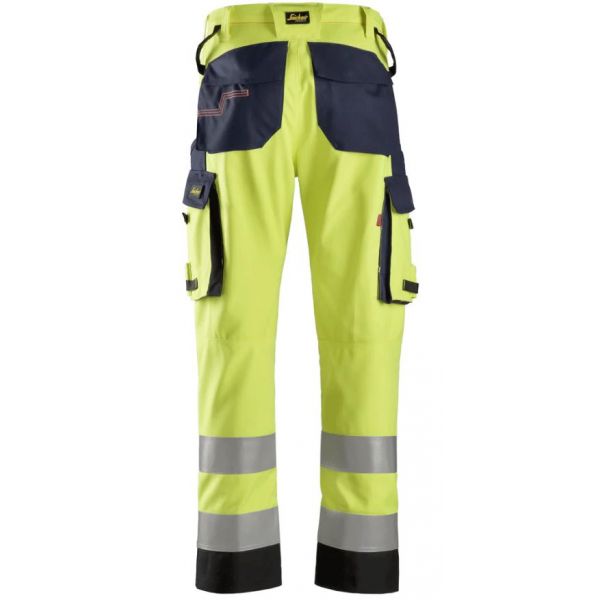 6364 Pantalones largos de trabajo de alta visibilidad clase 2 con espinilla reforzada ProtecWork ama