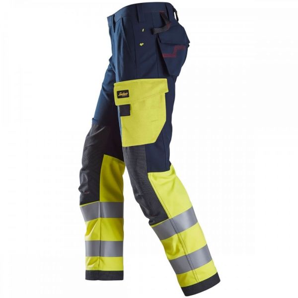 6376 Pantalones largos de trabajo de alta visibilidad clase 1 ProtecWork azul marino-amarillo talla