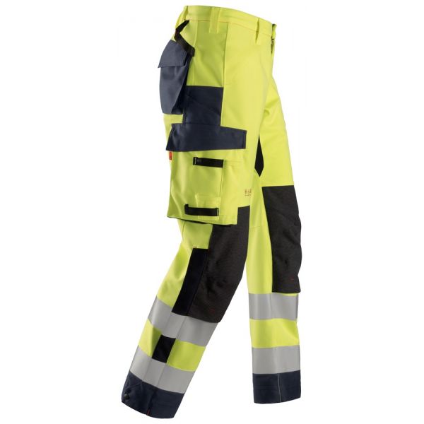 6563 Pantalones largos de trabajo impermeables Waterproof Shell de alta visibilidad clase 2 ProtecWo